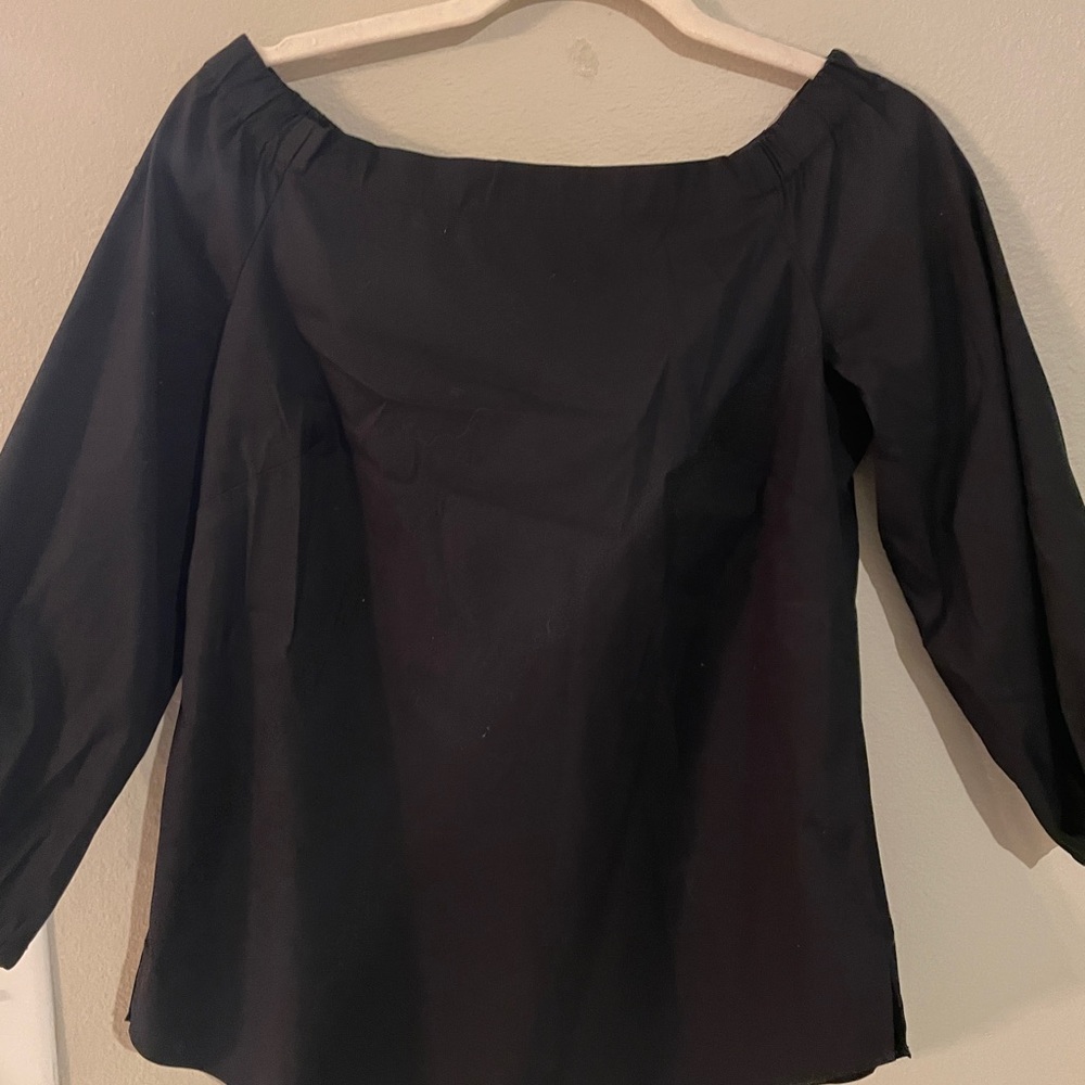 WHBM Cotton Shirt, Black, Small